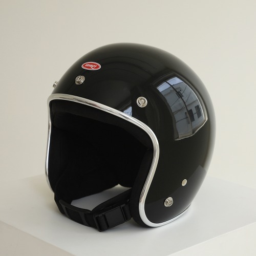 [에딜롯 GT-W 클래식 오픈페이스 헬멧] EDIROT - GTW CLASSIC OPEN FACE HELMET (BLACK/CHROME)