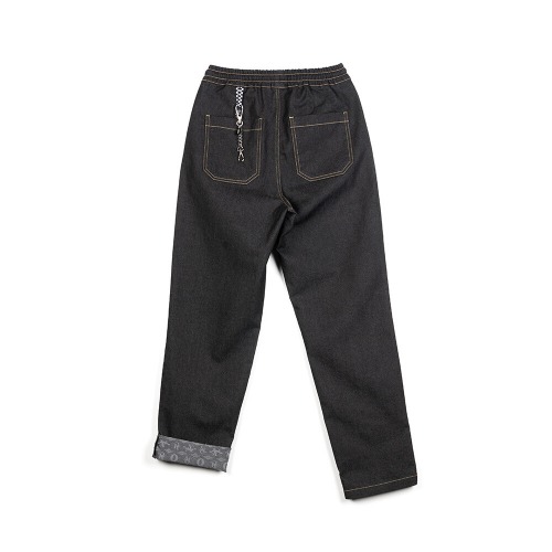 [아첼레란도 바지] ACCELERANDO - E-BAND semi tapered jean (BLACK)