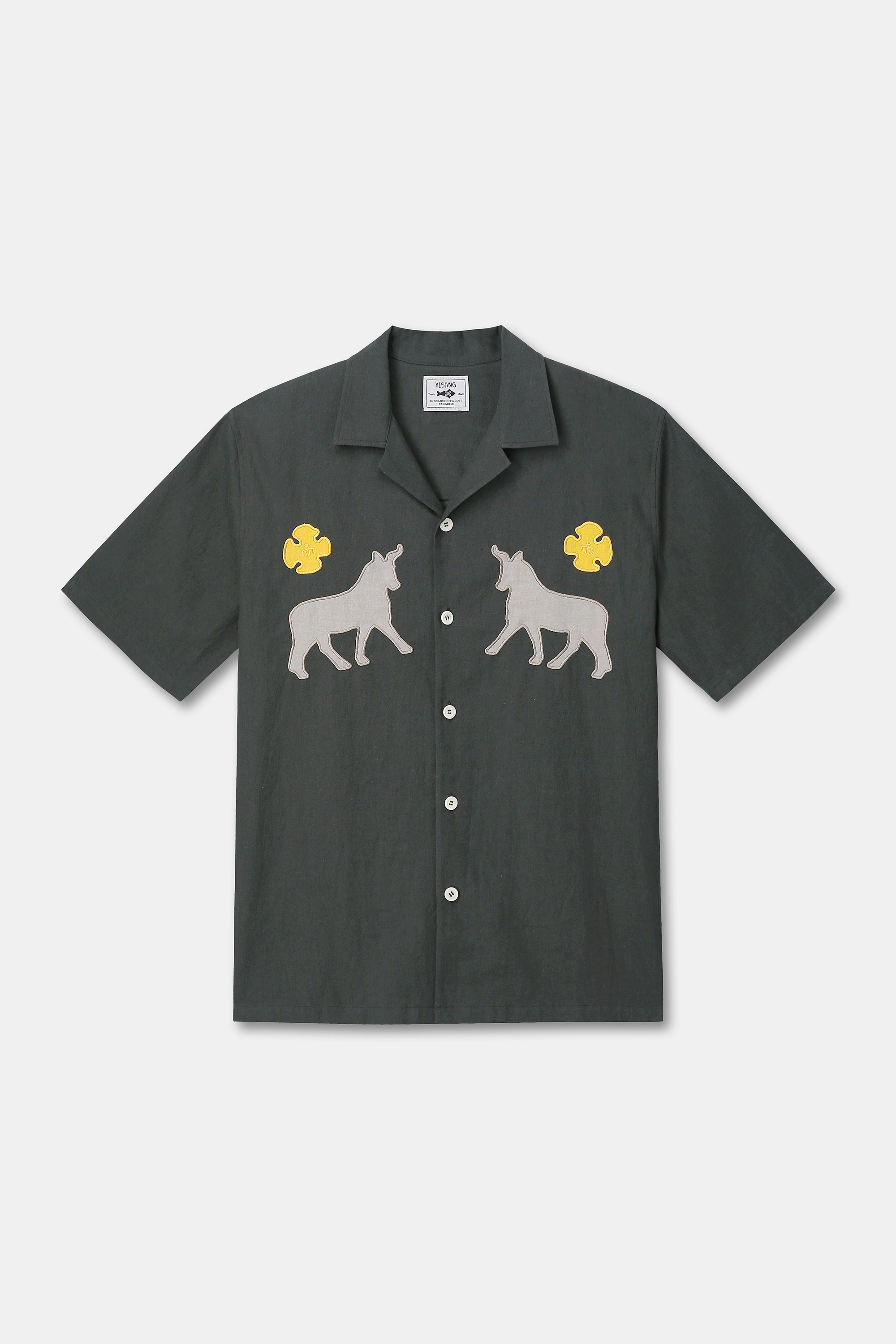 Persian Ox open collar shirt - Dark grey