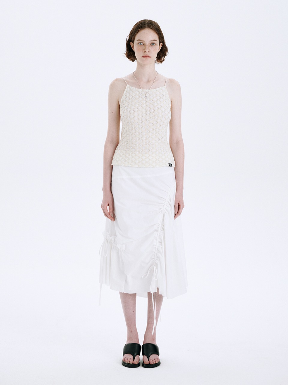 [Margesherwood ] / ☆ TWISTED SHIRRING SKIRT / off white TWISTED SHIRRING SKIRT_off white - MARGESHERWOOD