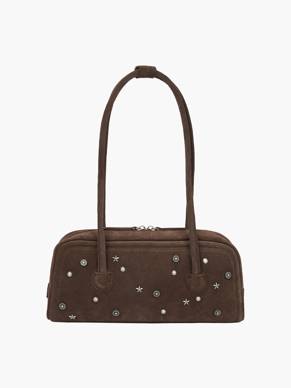 ショルダーバッグ・ポシェット [Margesherwood] / SOFT BAGUETTE BAG / choco brown studded SOFT BAGUETTE BAG_choco brown studded suede - MARGESHERWOOD