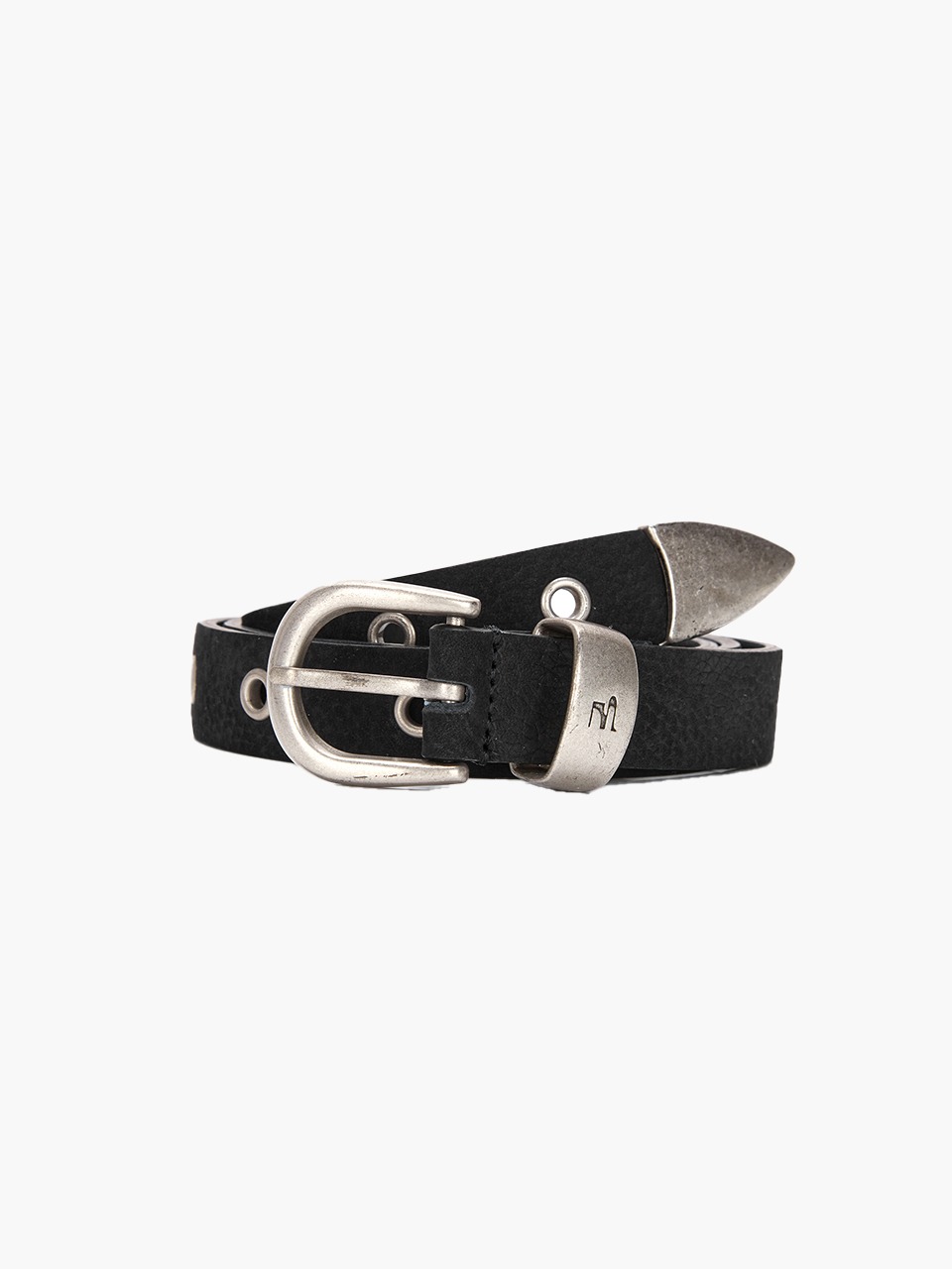 [Margesherwood] / ☆ CRACK LEATHER BELT / black BELT - MARGESHERWOOD