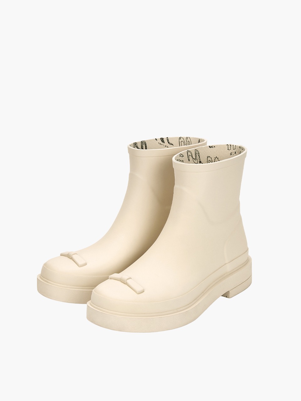 韓国人気【MARGE SHERWOOD】RIBBON RUBBER BOOTS LONG Black Ribbon Rubber Tall Boots by MARGESHERWOOD on Sale