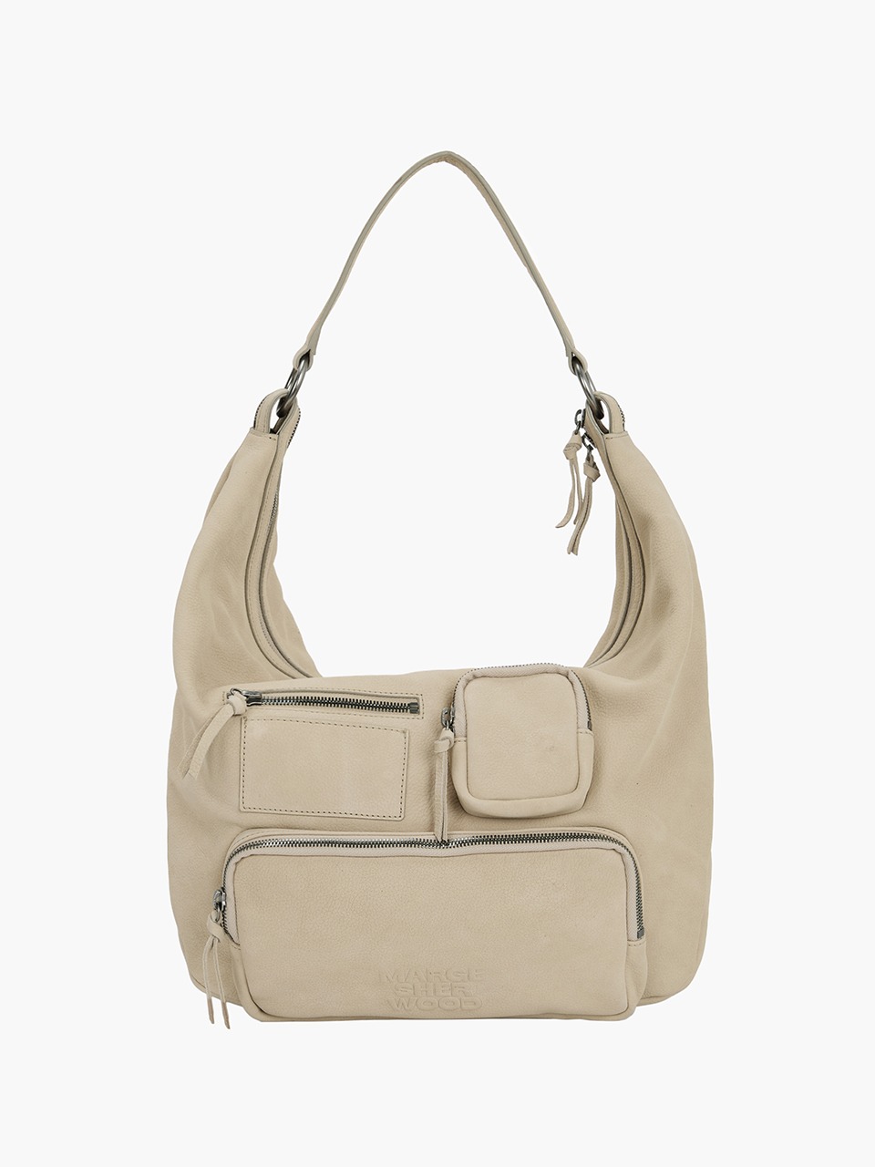 ショルダーバッグ・ポシェット [Margesherwood] / SOFT BAGUETTE BAG /two-tone blue Marge Sherwood 'Soft Baguette' Light Shoulder Bag With Logo