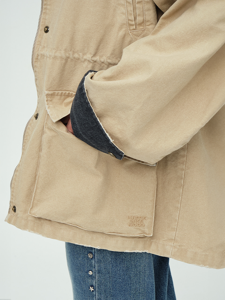 VINTAGE WASHED WORK JACKET_beige - MARGESHERWOOD