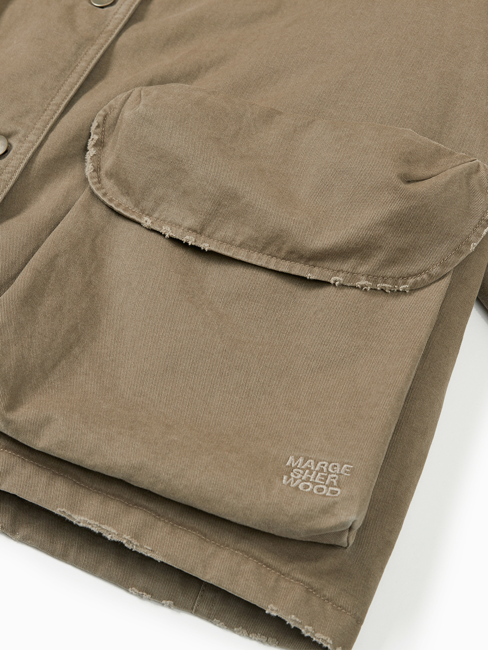 【MARGE SHERWOOD】 VINTAGE WASHED SHORT WORK JACKET VINTAGE WASHED SHORT WORK JACKET_beige - MARGESHERWOOD