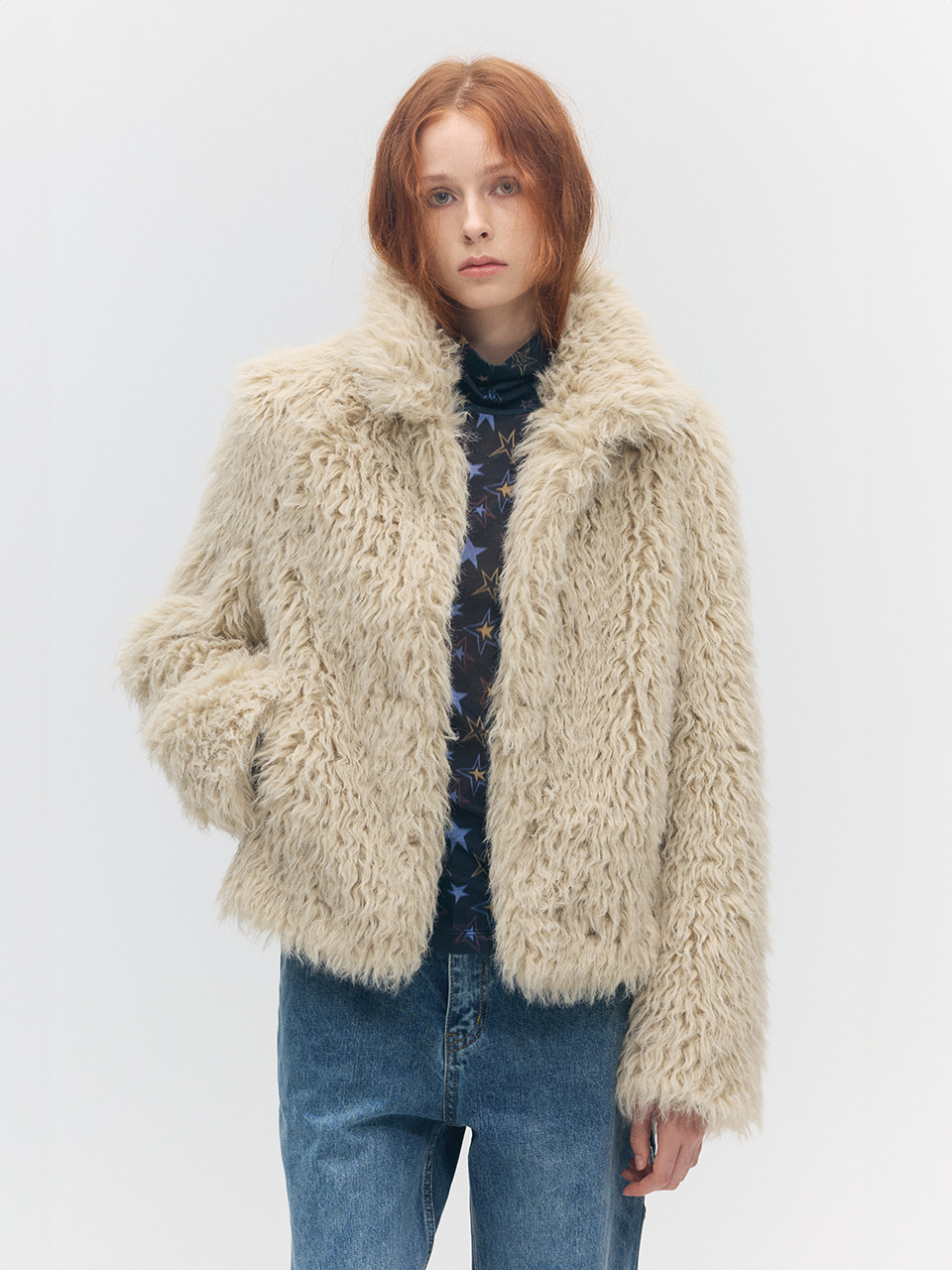 [Margesherwood ] / ☆ FAUX FUR JACKET / beige FAUX FUR JACKET_beige - MARGESHERWOOD