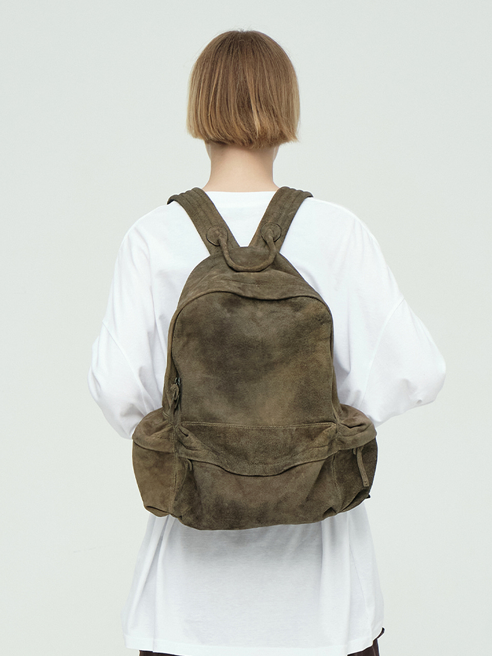 [Margesherwood ] / ☆ 3 POCKET BACKPACK / dusty beige suede 8ed2a21cdb922be115616381951944