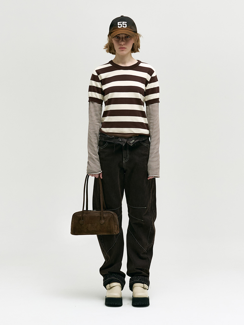 ショルダーバッグ・ポシェット [Margesherwood] / SOFT BAGUETTE BAG / indigo nubuck SOFT BAGUETTE BAG_hush nubuck - MARGESHERWOOD