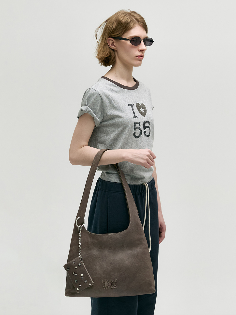 [Margesherwood] / ☆ HALTER HOBO LARGE / taupe washed nappa Designer fashion, Seoul-fully created | W Concept