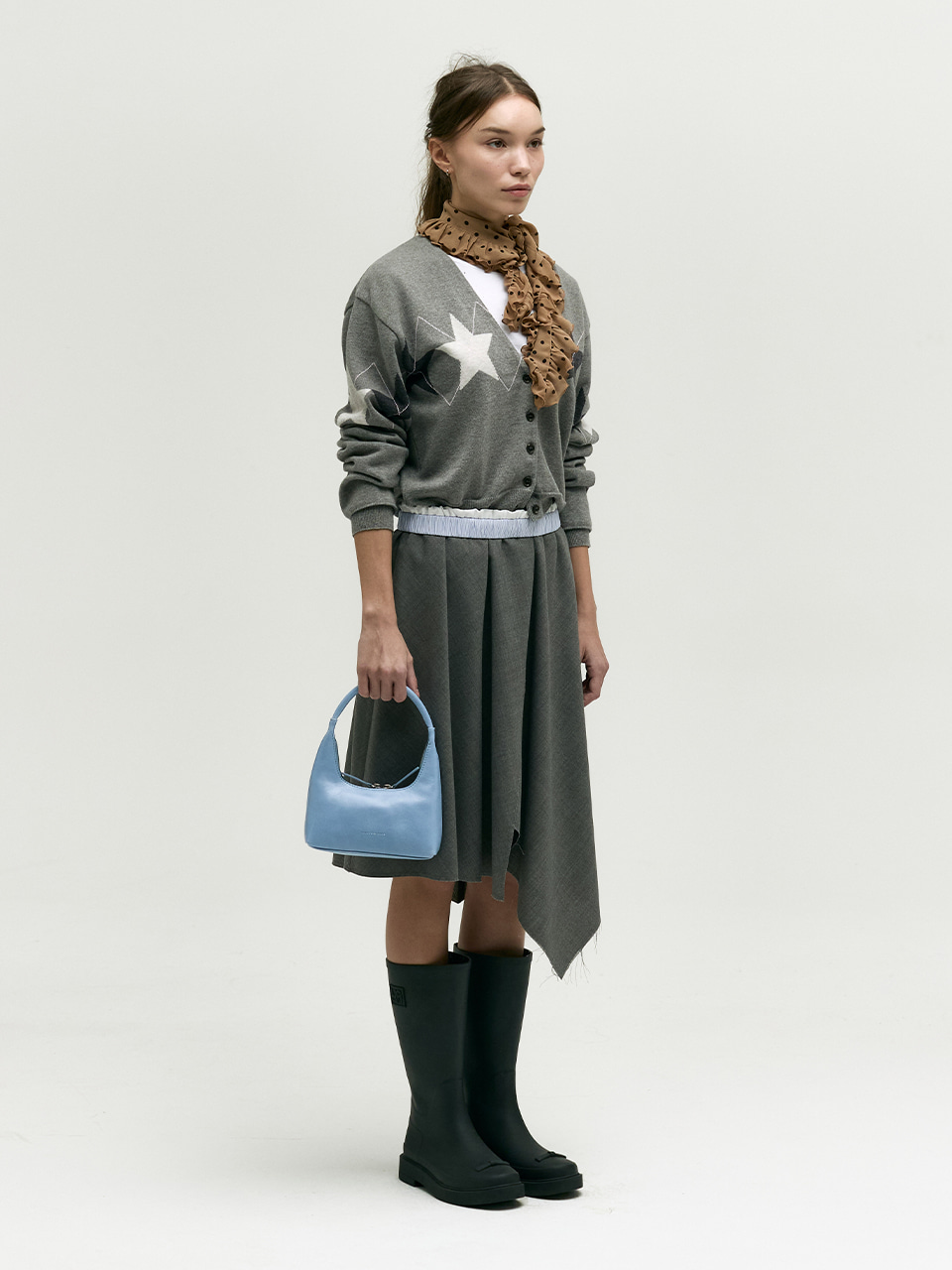 [Margesherwood] / ☆ HOBO MINI / pastel blue pull-up crinkle HOBO MINI_pastel blue pull-up crinkle - MARGESHERWOOD