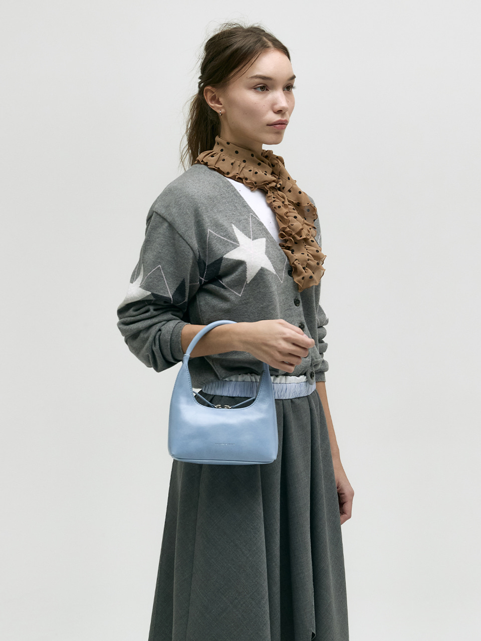 [Margesherwood] / ☆ HOBO MINI / pastel blue pull-up crinkle HOBO MINI_pastel blue pull-up crinkle - MARGESHERWOOD