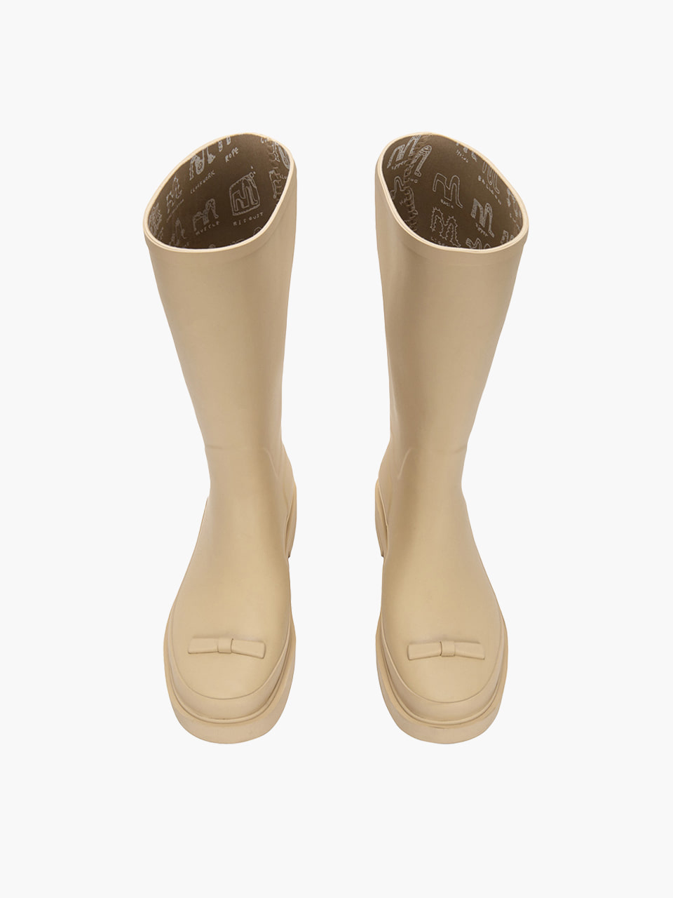 韓国人気【MARGE SHERWOOD】RIBBON RUBBER BOOTS LONG Margesherwood Rubber boots with Ribbon detail released on