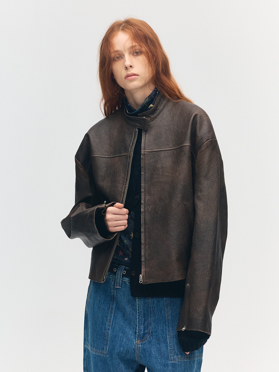 [MARGESHERWOOD] / ☆ LEATHER BIKER JACKET / black LEATHER BIKER JACKET_black - MARGESHERWOOD