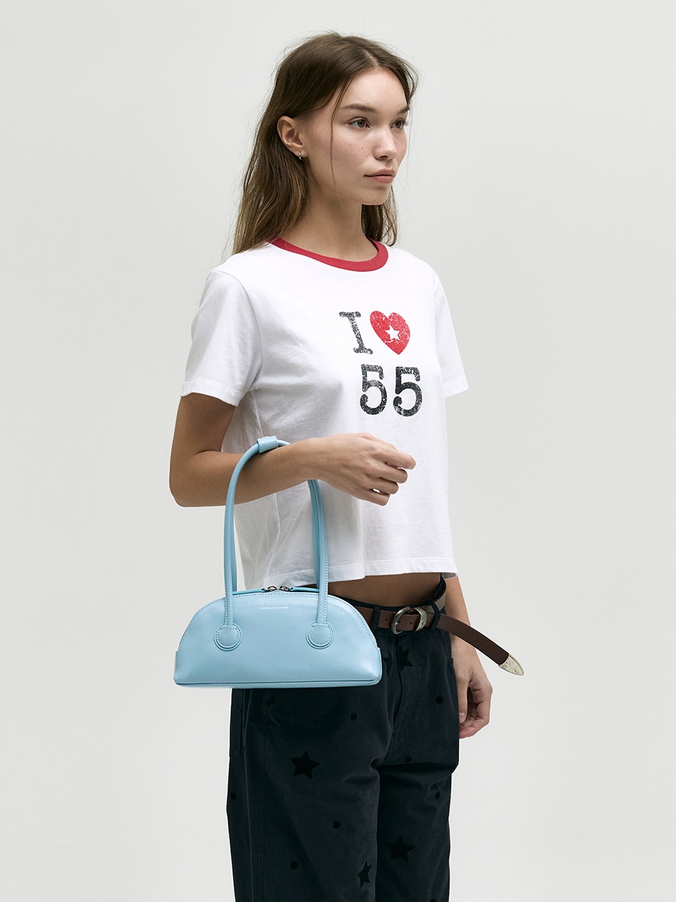 [Margesherwood] / ☆ BESSETTE SHOULDER / dream blue glossy Office life : BESSETTE SHOULDER dream blue glossy plain