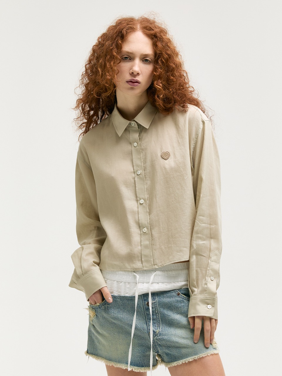 [Margesherwood] / ☆ LAYERED SHIRT SKIRT / beige CLOTHING - MARGESHERWOOD
