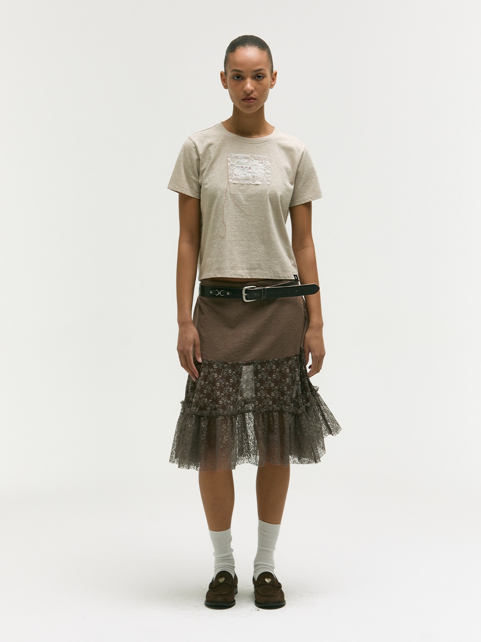 [Margesherwood ] / ☆ FRINGE LAYERED SKIRT / off white BOTTOM - MARGESHERWOOD