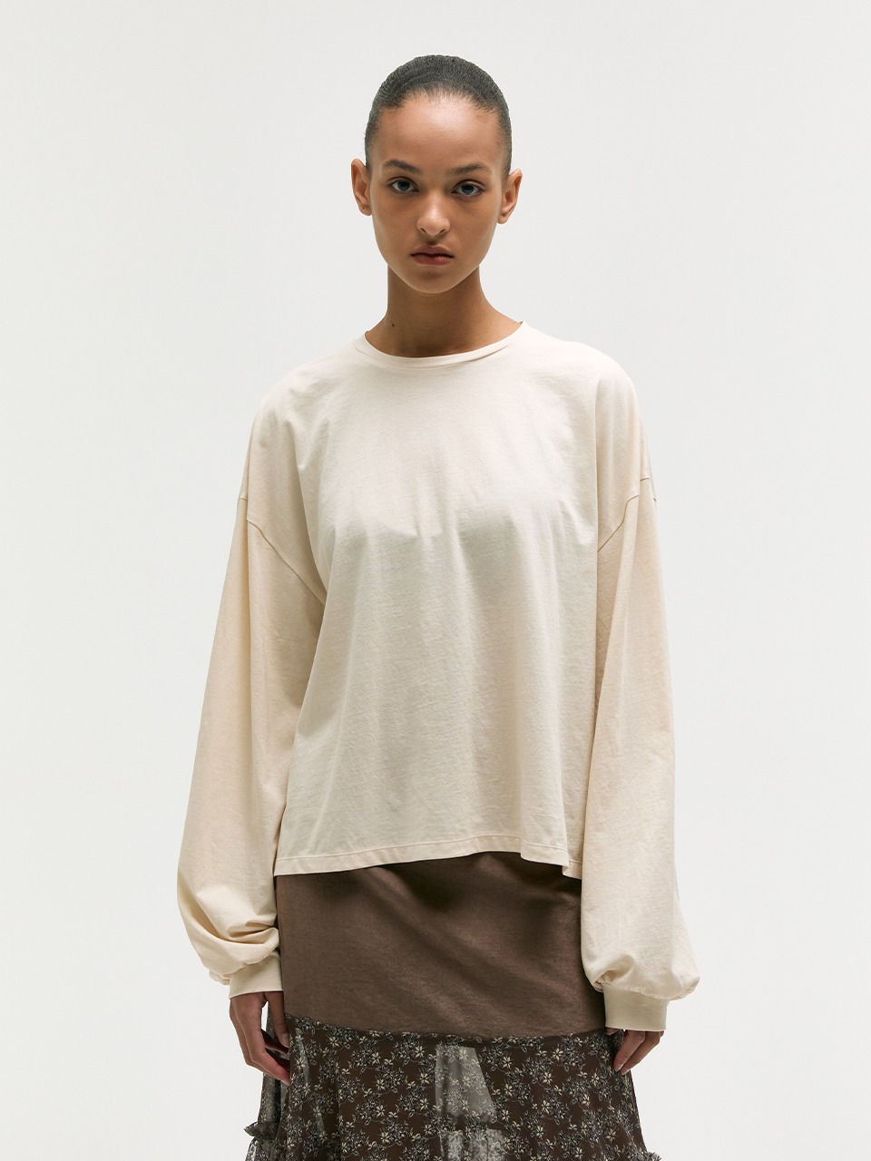 [Margesherwood] / ☆ LAYERED SHIRT SKIRT / beige CLOTHING - MARGESHERWOOD