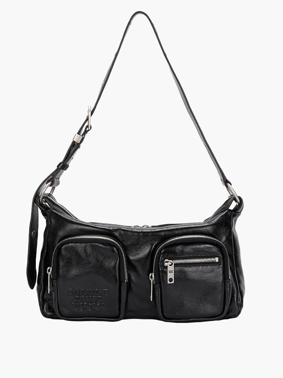 OUTPOCKET HOBO_black glossy plain - MARGESHERWOOD