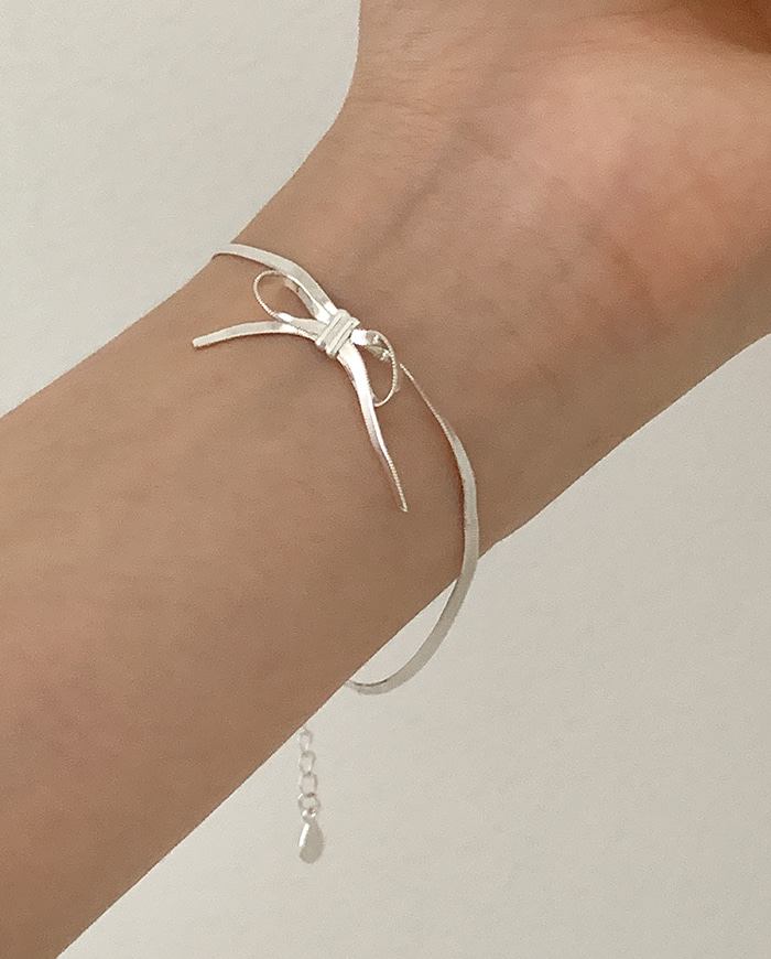 [925 Silver] Pure Ribbon Bracelet C 27