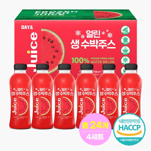 데이앤 얼린 생 수박주스 300ml x 6병 4세트