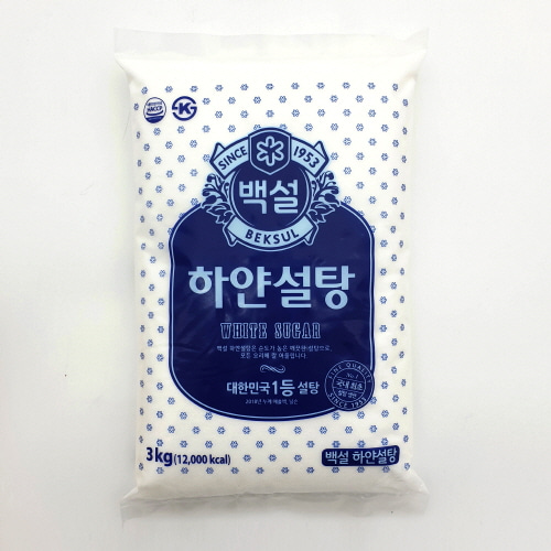 백설 하얀설탕 3kg 1박스(6개)