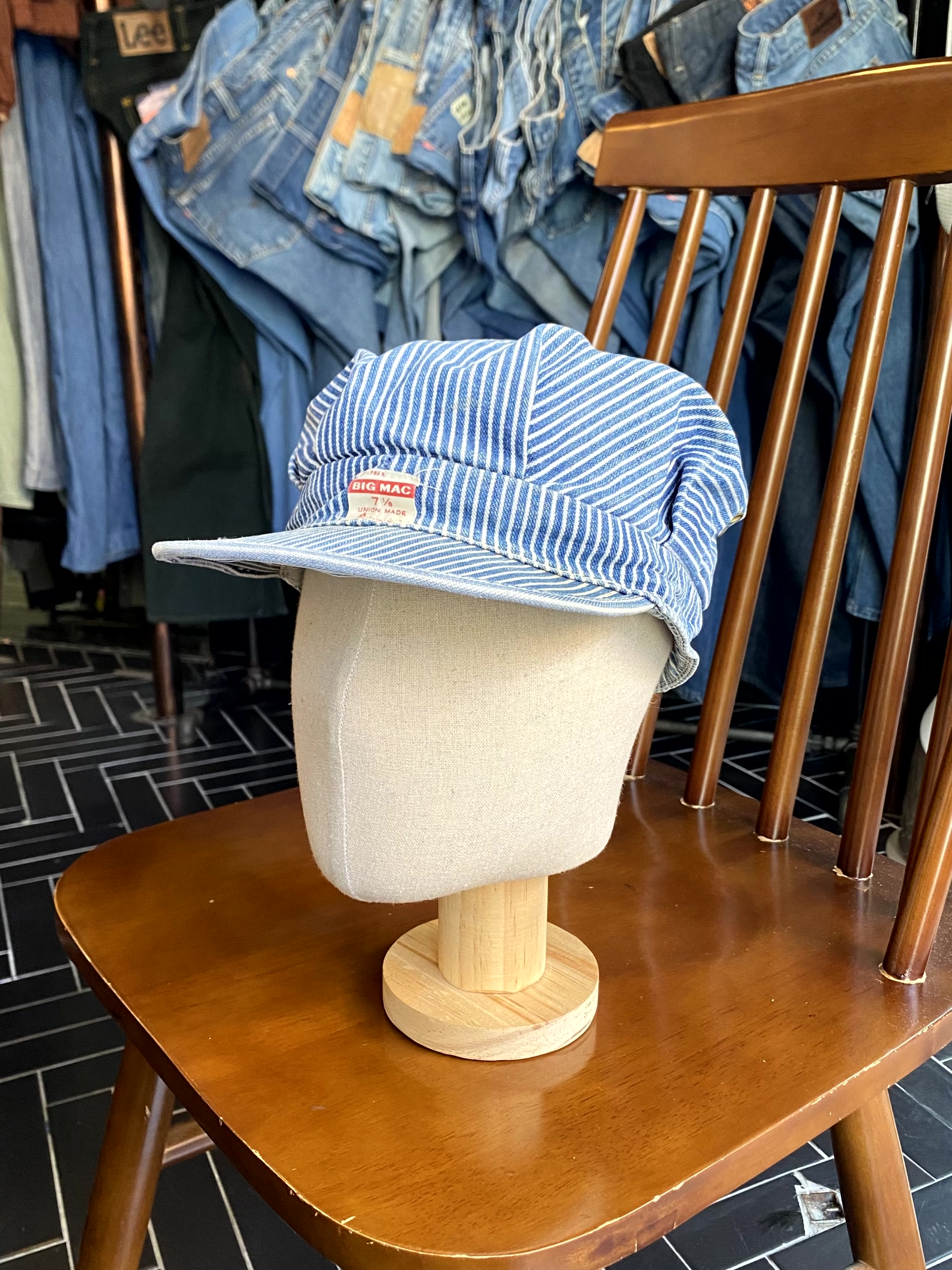 50~60&#039;s BIG MAC Hickory Striped Railroad Cap 7 1/8 - 체리피커