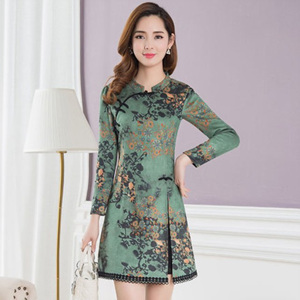 [해외] 중국스타일 패턴 원피스 드레스