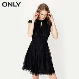 [해외] 망사 숄더 가벼운 단색 원피스 드레스