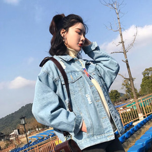 [해외] 데님 자켓 여성 2018 봄 가을 신상 짧은 재킷