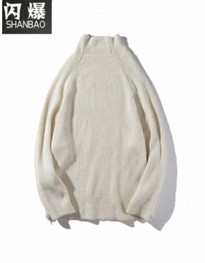 [해외] 칼라 단색 울 스웨터 두꺼운 스웨터