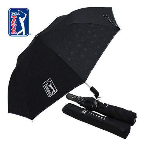 GP PGA투어 블랙 선염바이어스 자동 2단 골프 우산