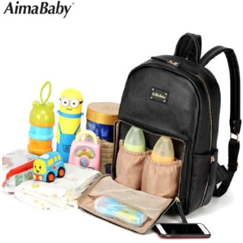 [해외] 아기 기저귀가방 엄마의 아기케어 백팩 Pu Leather fashion Backpack