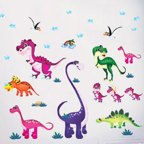 [해외] 벽 장식 자기 접착제 벽지 스티커 소년 침실 어린이 방 만화 공룡 벽 스티커