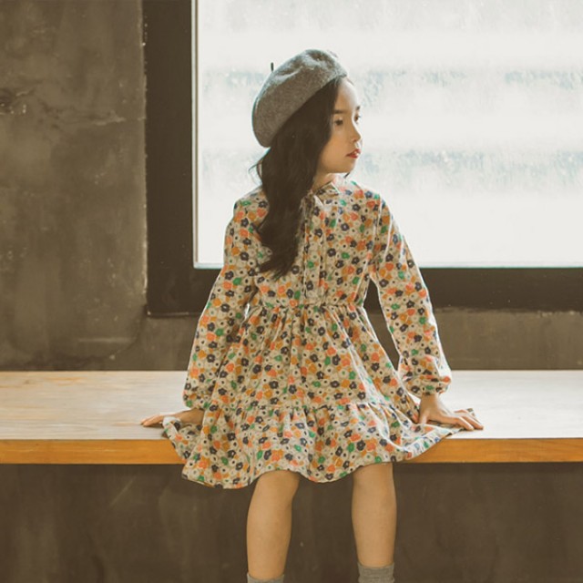 [해외] 패션 여아 귀여운 꽃무늬 원피스 아웃웨어
