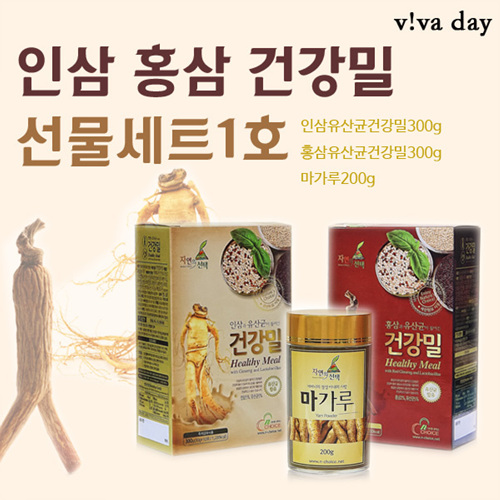 Viv 인삼과 홍삼 건강밀 선물세트 1호