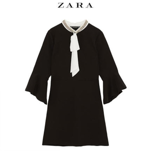 [해외] ZARA 여성 주얼리 나비 넥 드레스