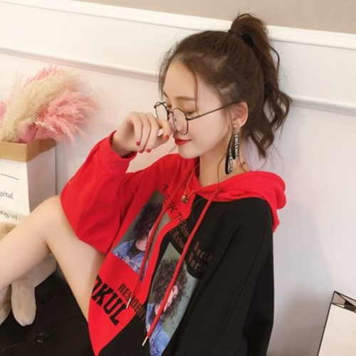 [해외] 2018 봄 스웨터 여학생 긴 소매 후드 하라주쿠 스타일