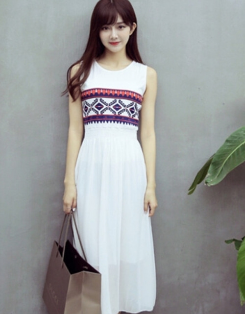 [해외] 커플 연인 여름 여성 기하학적 프린트 드레스 비치 드레스 남성 T 셔츠