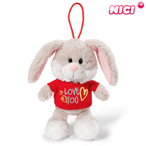 Dys (NICI)니키 러브유 티셔츠 래빗 가방고리 15cm-40182 토끼인형 니키인형 래빗인형 애니멀인형