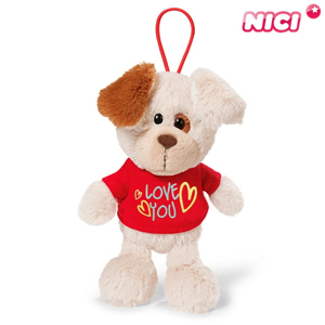 Dys (NICI)니키 러브유 티셔츠 도그 가방고리 15cm-40183 강아지인형 니키인형 퍼피인형 애니멀인형