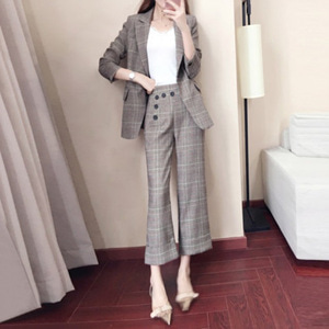 [해외] 신상 여성 정장수트 직장수트 럭셔리수트 체크무늬 캐주얼