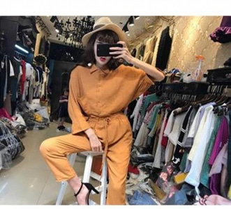 [해외] 인기신상품 여성 블라우스 셔츠 캐주얼 9부바지 투피스 패션 가오리소매