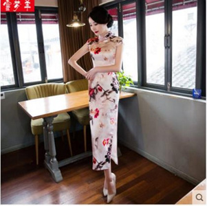 [해외] 여성 예쁜 신상 개량치파오 복고풍 수신 중국식 치마 공연복