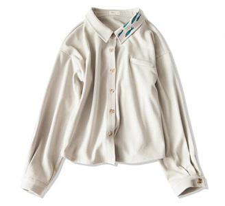 [해외] hot신상복고풍자수카라셔츠 여성티셔츠 사계절셔츠 캐주얼여성셔츠