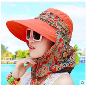[해외] 핫신상 자외선차단모자 자수썬캡 캐쥬얼 여름휴가 바닷가여행 패션모자