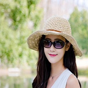 [해외] TOP신상 패션 캐주얼 여름 여성 비치 자외선 차단 모자 엮은 썬캡