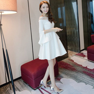 [해외] 2018 작은 드레스 strapless 흰색 드레스