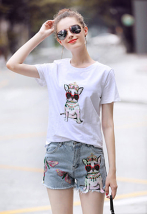 [해외]Kc 선글라스 강아지 티셔츠+팬츠 세트 2colors [80502-A004]
