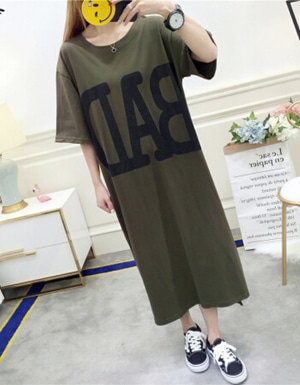 [해외] 봄과 여름 빅사이즈 여성 T 셔츠 드레스